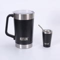 Jarra Térmica acero inoxidable 2L + vaso 140ml negra - Irrompible, Conserva Bebidas Calientes o Frías