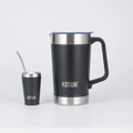 Jarra Térmica acero inoxidable 2L + vaso 140ml negra - Irrompible, Conserva Bebidas Calientes o Frías