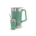 Jarra Térmica acero inoxidable 2L + vaso 140ml verde sage - Irrompible, Conserva Bebidas Calientes o Frías