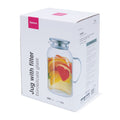 Jarra de Vidrio Borosilicato 1800 ml – Con Filtro de Acero para Bebidas Frías y Calientes