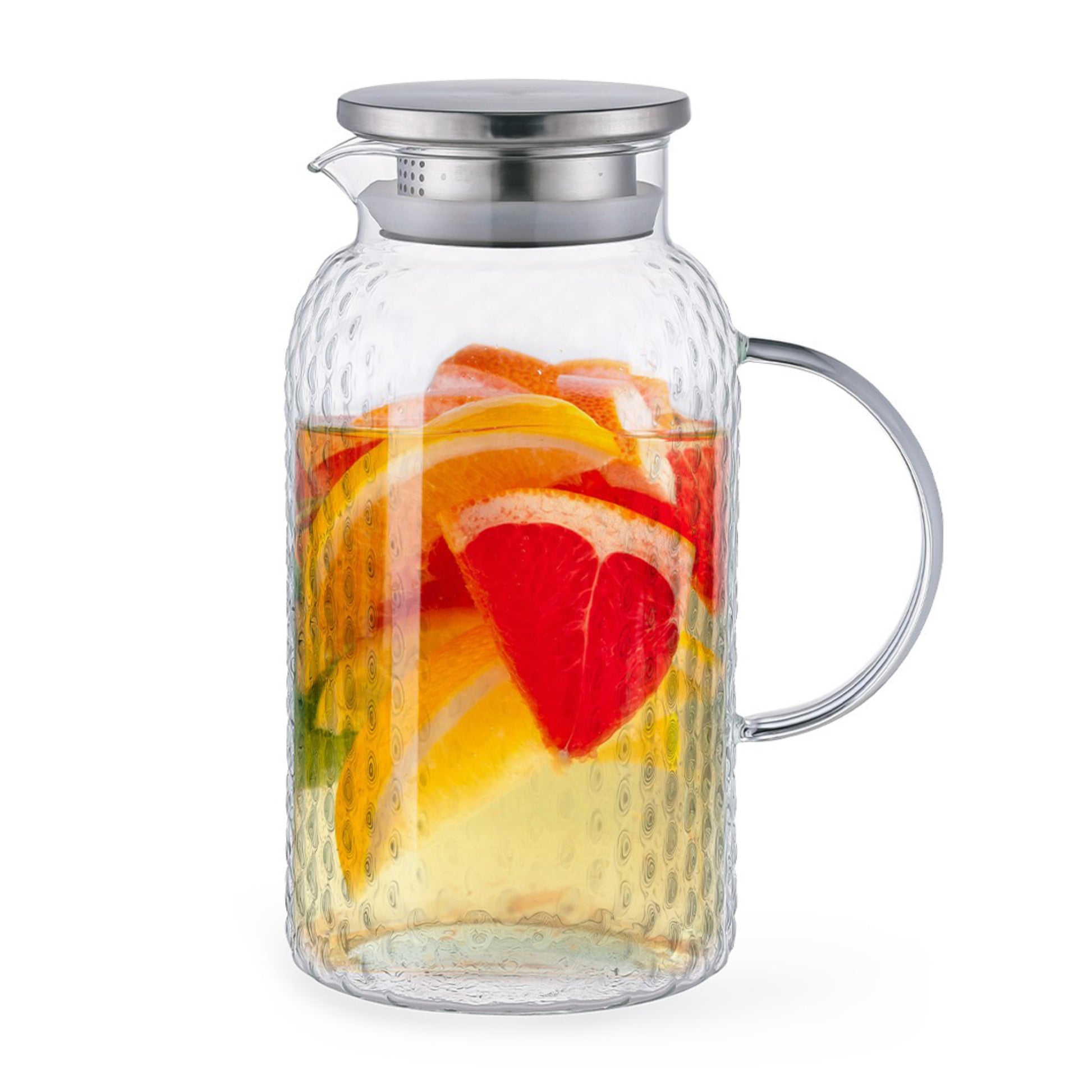 Jarra de Vidrio Borosilicato 1800 ml – Con Filtro de Acero para Bebidas Frías y Calientes