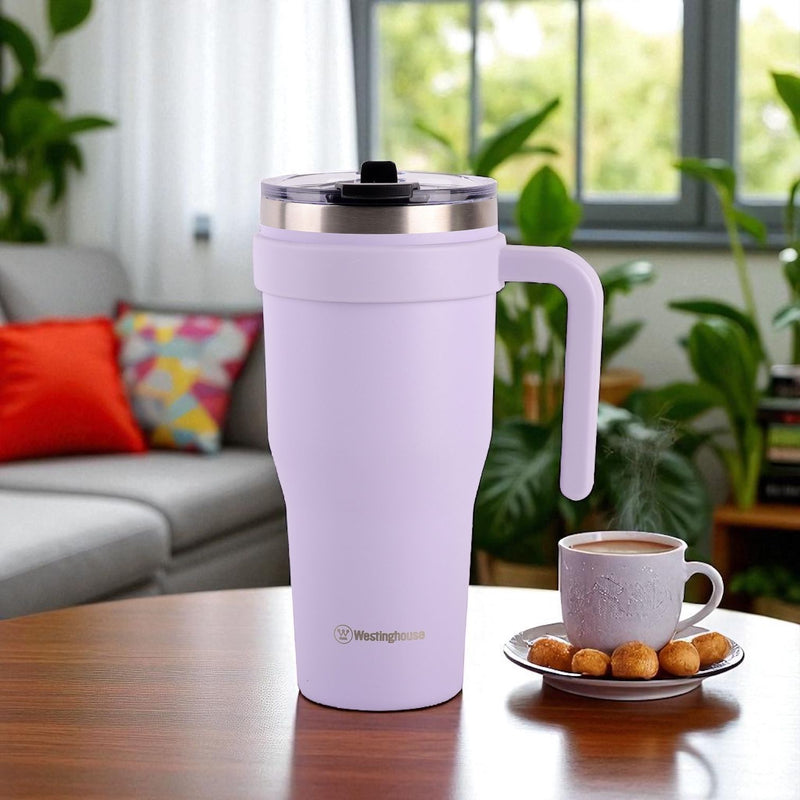Jarro térmico doble pared acero inoxidable 1184 ml lila · mantiene bebidas frías y calientes