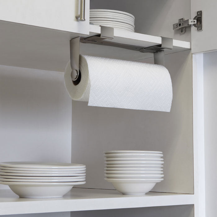 Kit Umbra Otino + Mountie | Dispensador Automático + Porta Papel Toalla sin Taladro – Diseño Moderno para Cocina y Baño