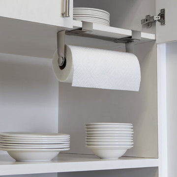 Kit Umbra Otino + Mountie | Dispensador Automático + Porta Papel Toalla sin Taladro – Diseño Moderno para Cocina y Baño