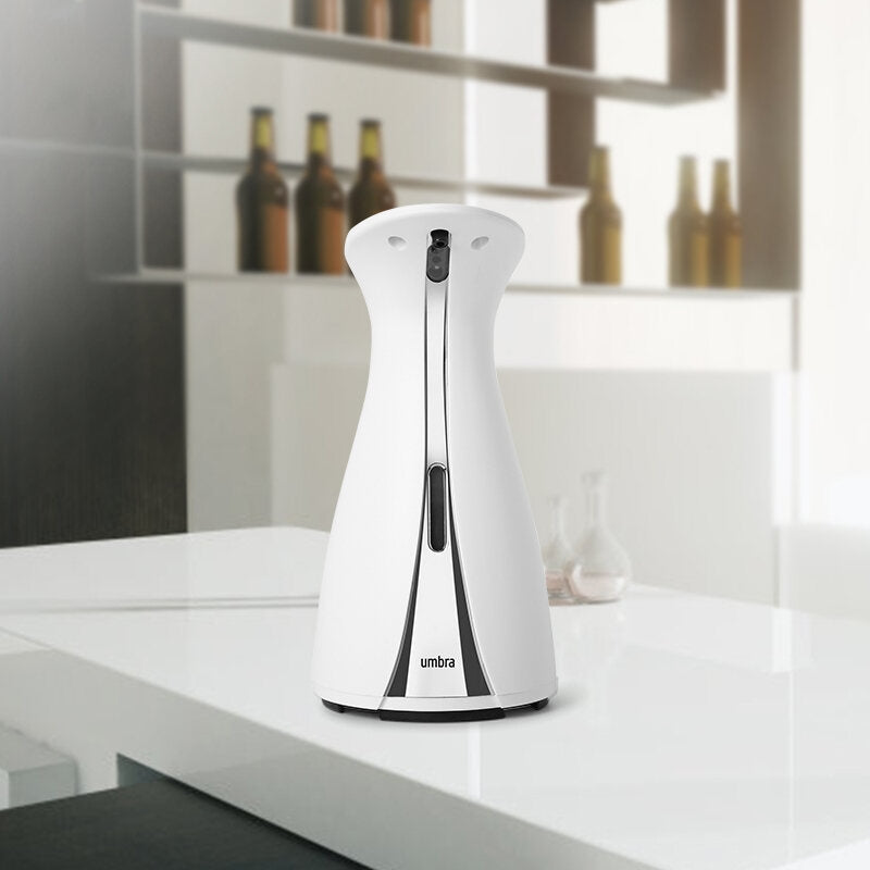 Kit Umbra Otino + Mountie | Dispensador Automático + Porta Papel Toalla sin Taladro – Diseño Moderno para Cocina y Baño