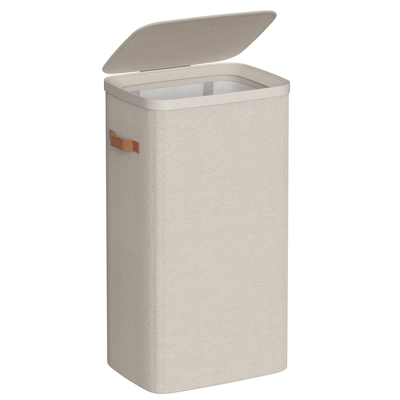 Cesto de ropa sucia con tapa 100 L beige