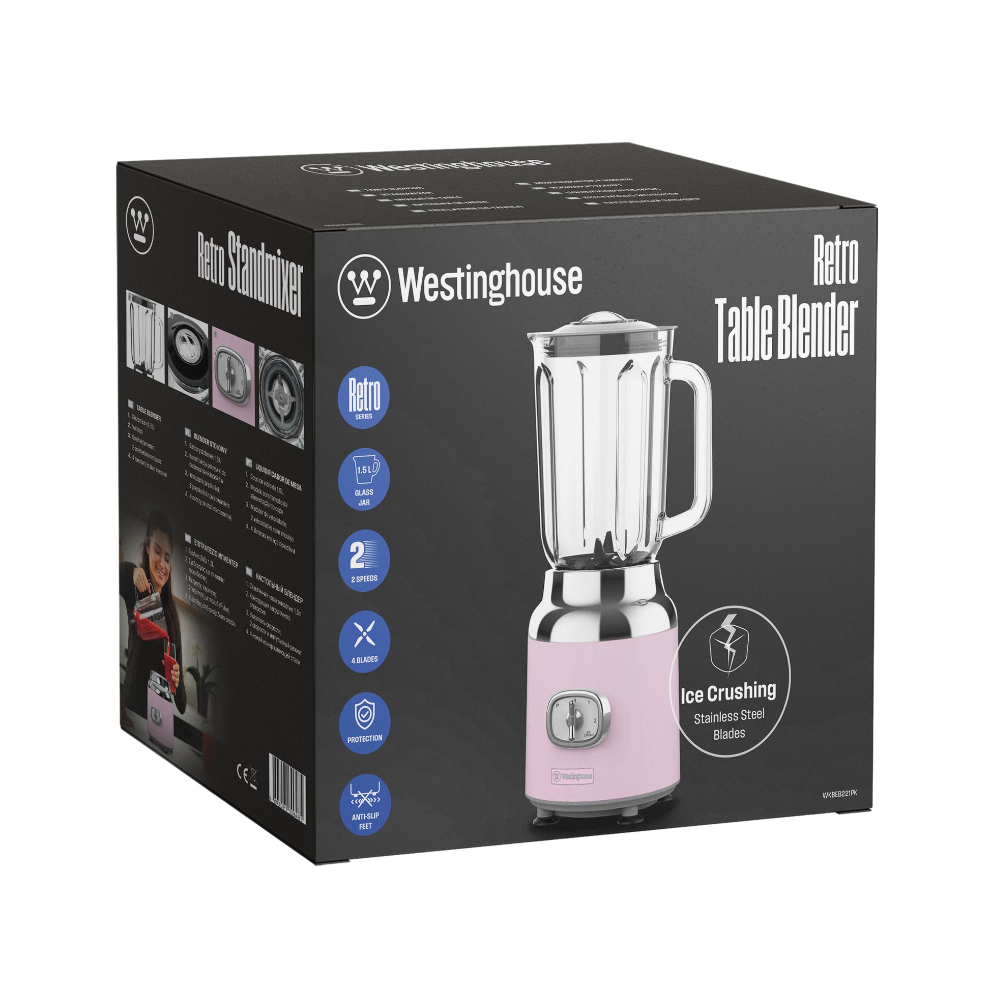Licuadora Retro 1.5 ltrs rosada