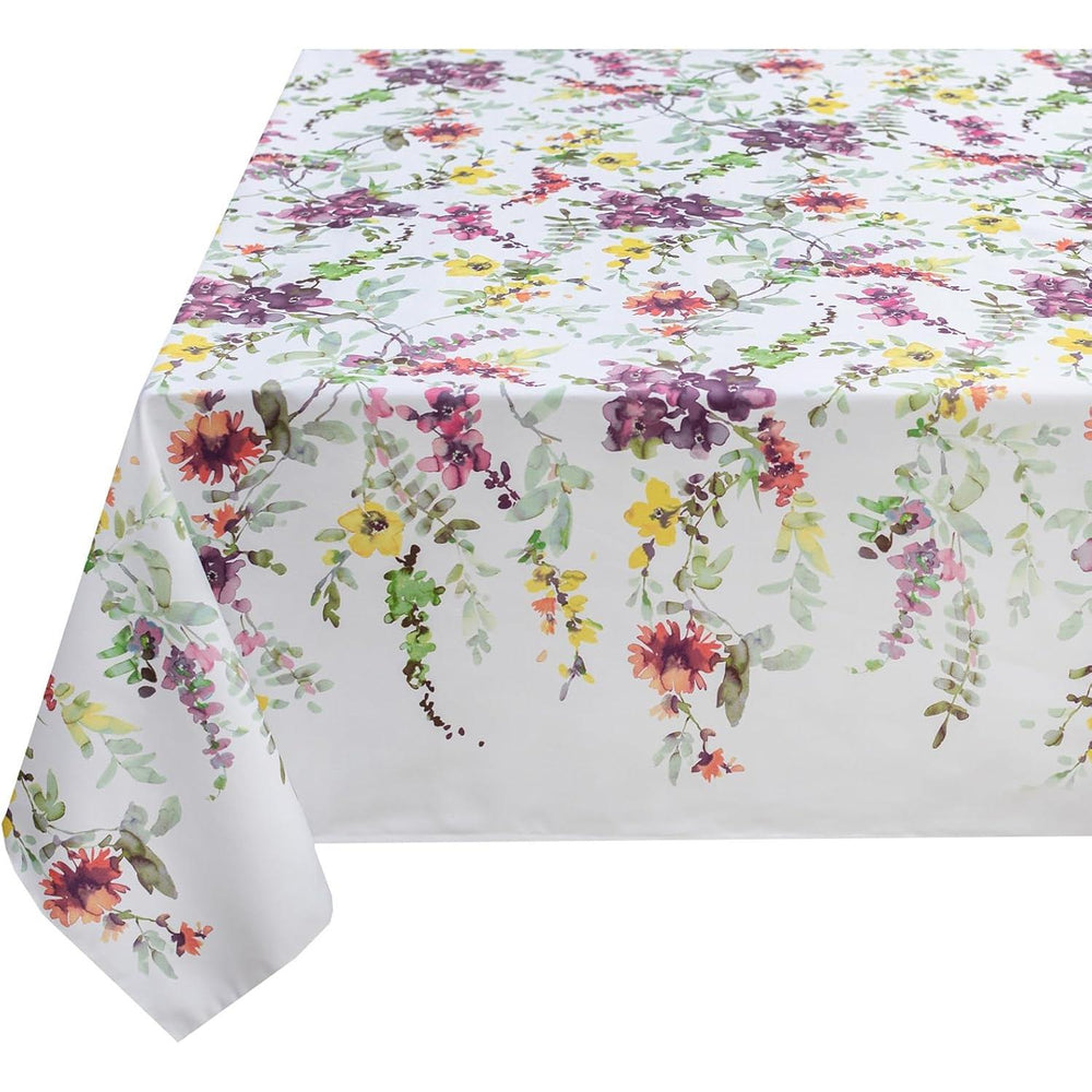 Mantel Antimanchas Floral cascade redondo 4-6 personas - Tela Resistente y Lavable