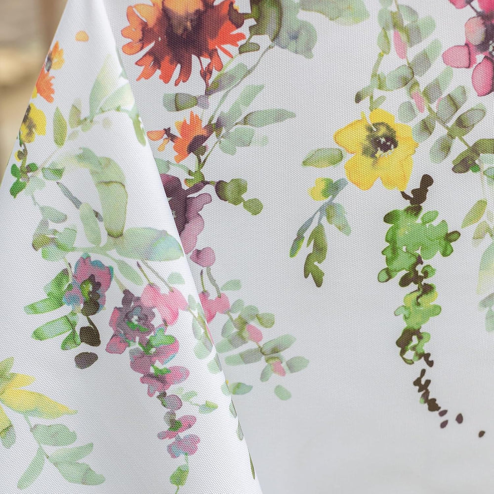 Mantel Antimanchas Floral cascade redondo 4-6 personas - Tela Resistente y Lavable