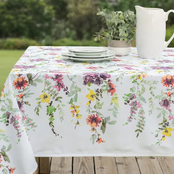 Mantel Antimanchas Floral cascade 6-8 personas - Tela Resistente y Lavable