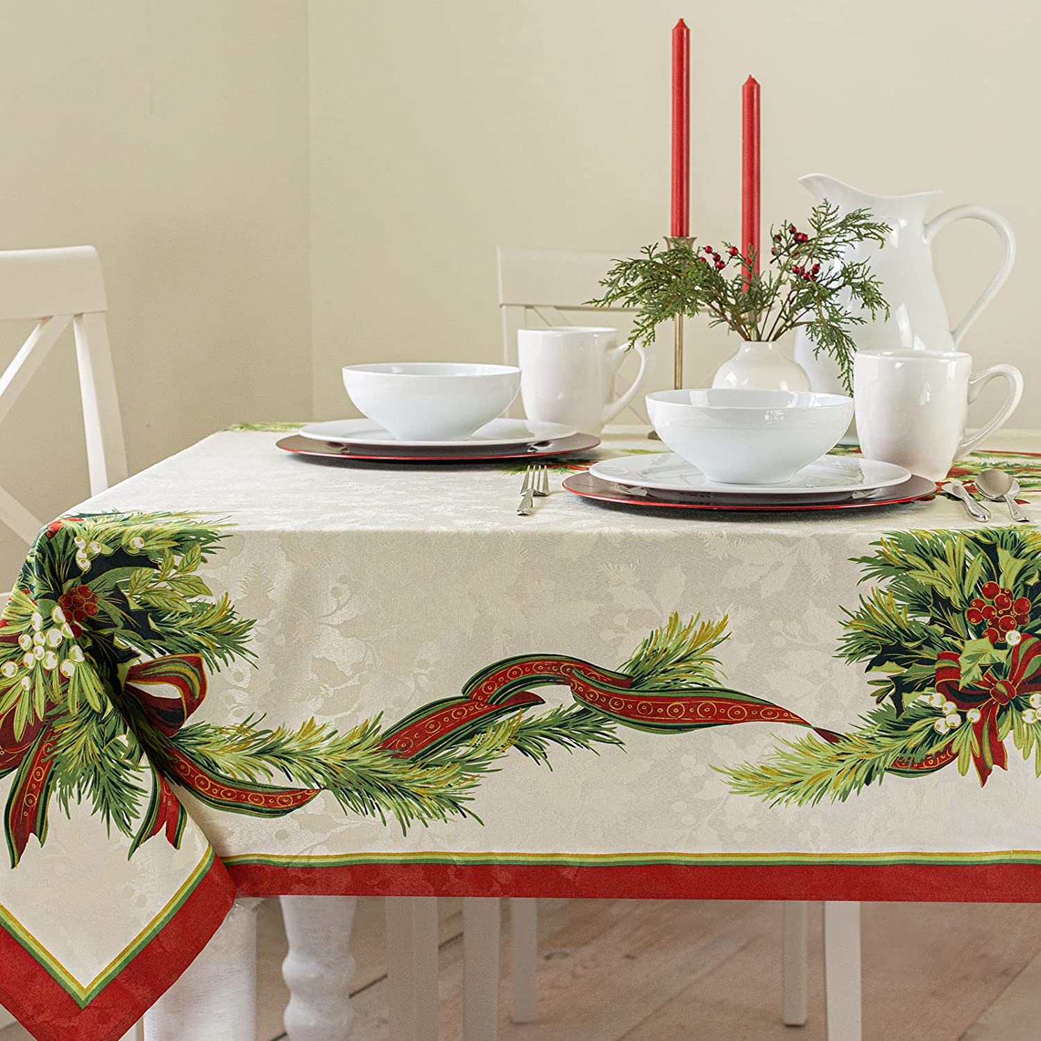 Mantel Christmas Ribbons 60X104 (8-10p)