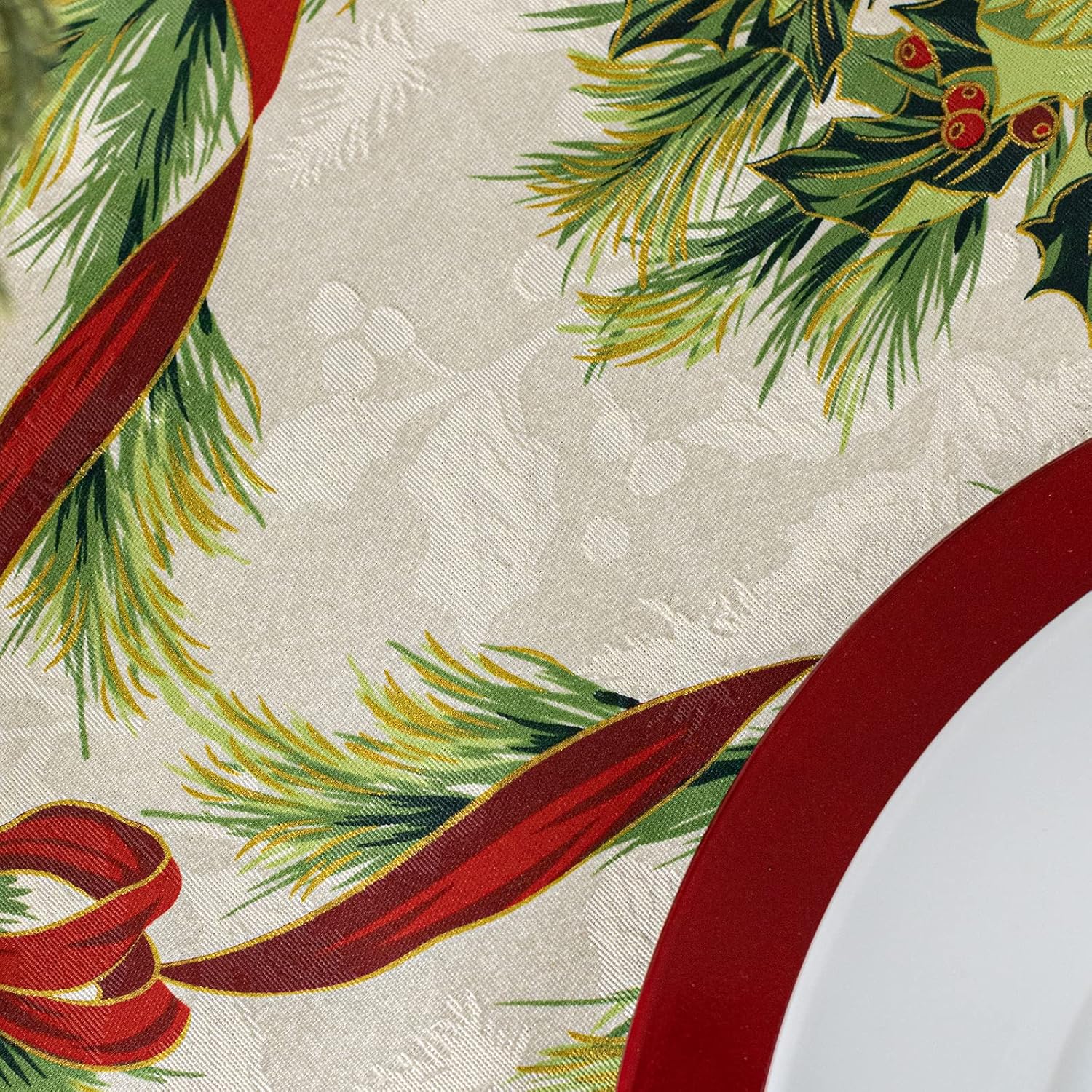 Mantel Christmas Ribbons redondo 70" (4-6p)