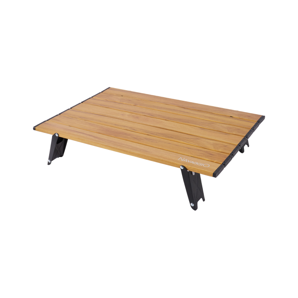 Mesa plegable de aluminio amaderada - Altura Ajustable, Aluminio y Ultraliviana 56x41cm