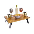 Mesa plegable de aluminio amaderada - Altura Ajustable, Aluminio y Ultraliviana 56x41cm