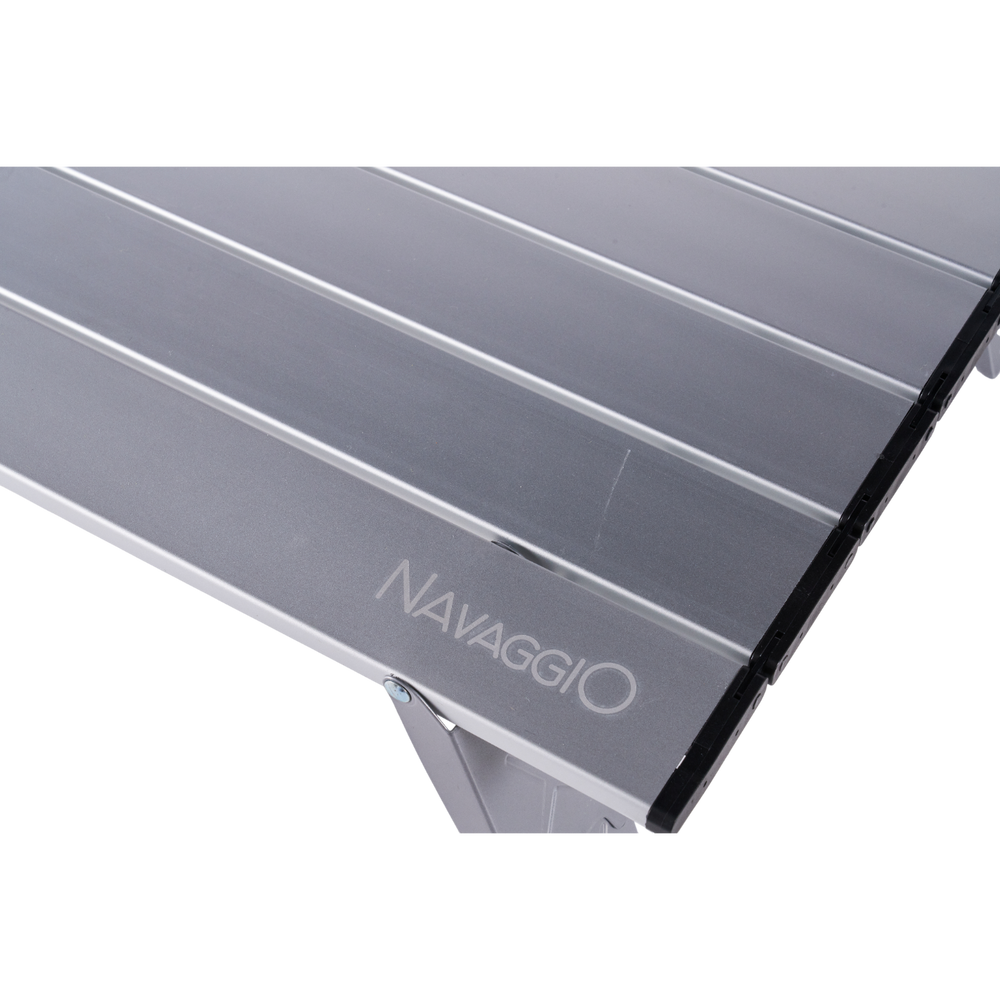 Mesa plegable de aluminio plateada - Altura Ajustable, Aluminio y Ultraliviana 56x41cm