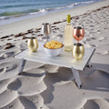 Mesa plegable de aluminio plateada - Altura Ajustable, Aluminio y Ultraliviana 56x41cm