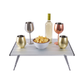 Mesa plegable de aluminio plateada - Altura Ajustable, Aluminio y Ultraliviana 56x41cm