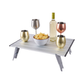 Mesa plegable de aluminio plateada - Altura Ajustable, Aluminio y Ultraliviana 56x41cm