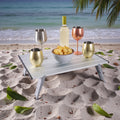 Mesa plegable de aluminio plateada - Altura Ajustable, Aluminio y Ultraliviana 56x41cm