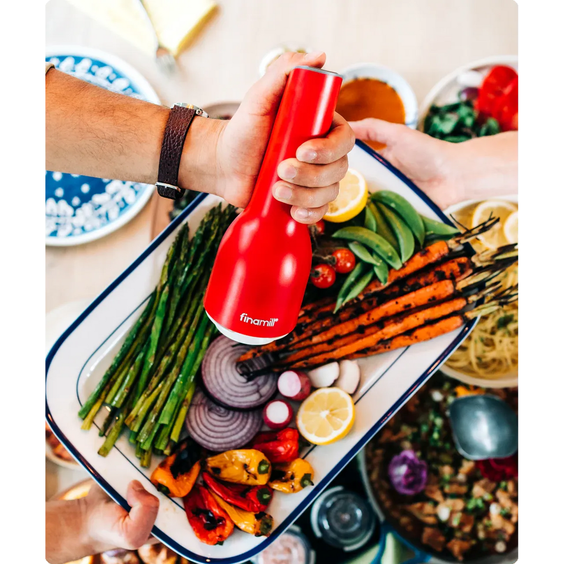 Moledor especias Finamill Classic eléctrico rojo recargable USB