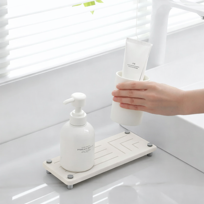 Organizador Multiuso de Diatomita SinkCaddy - Secado Rápido y Antihumedad