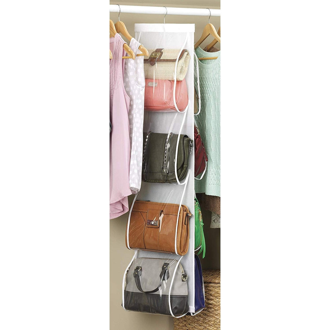 Organizador closet de carteras transparente