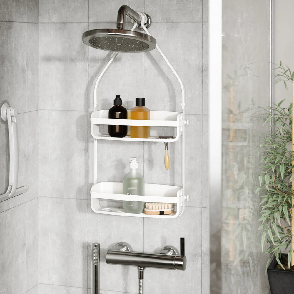 Organizador de Ducha Flex Blanco – Antióxido, Alta Capacidad y Diseño Moderno