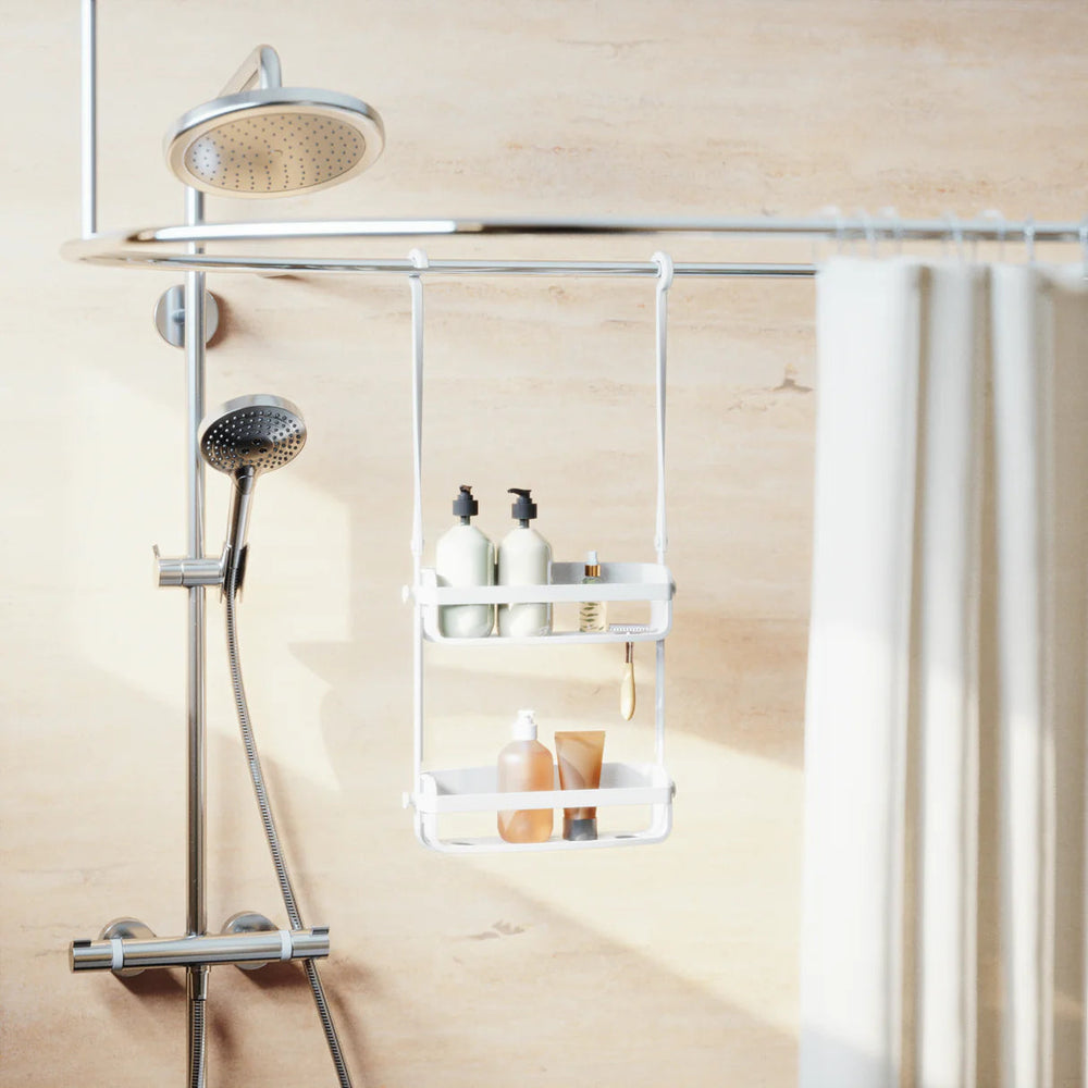 Organizador de Ducha Flex Blanco – Antióxido, Alta Capacidad y Diseño Moderno
