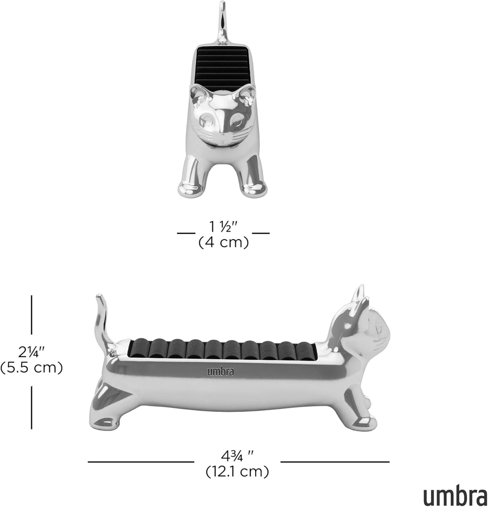 Organizador de anillos diseño Gato Ali plateado Umbra