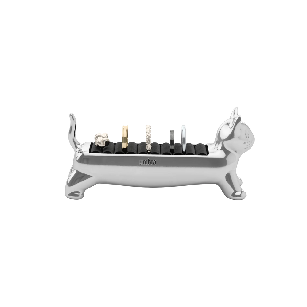 Organizador de anillos diseño Gato Ali plateado Umbra