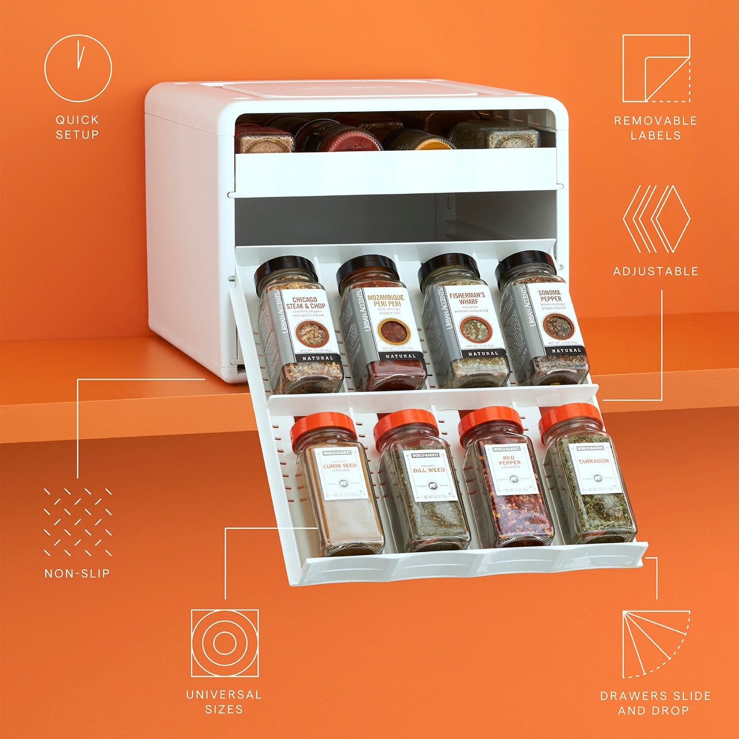 Organizador de especias ajustable SpiceStack®