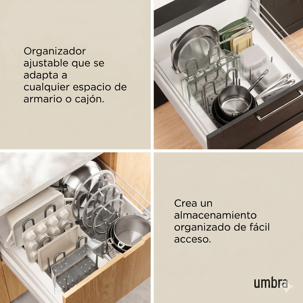 Organizador de ollas y sartenes Peggy gris Umbra