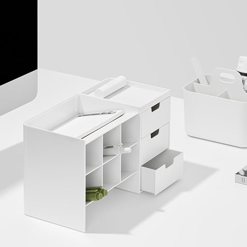 Organizador escritorio Hive apilable blanco