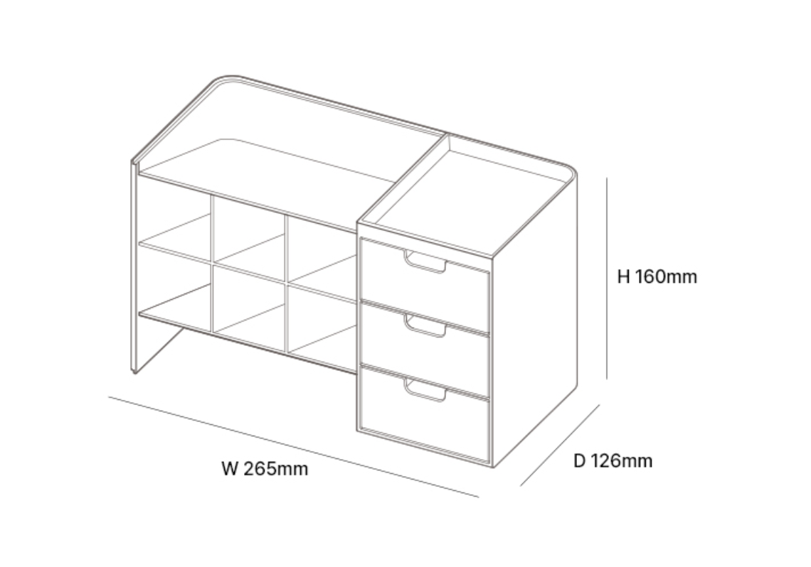 Organizador escritorio Hive apilable blanco