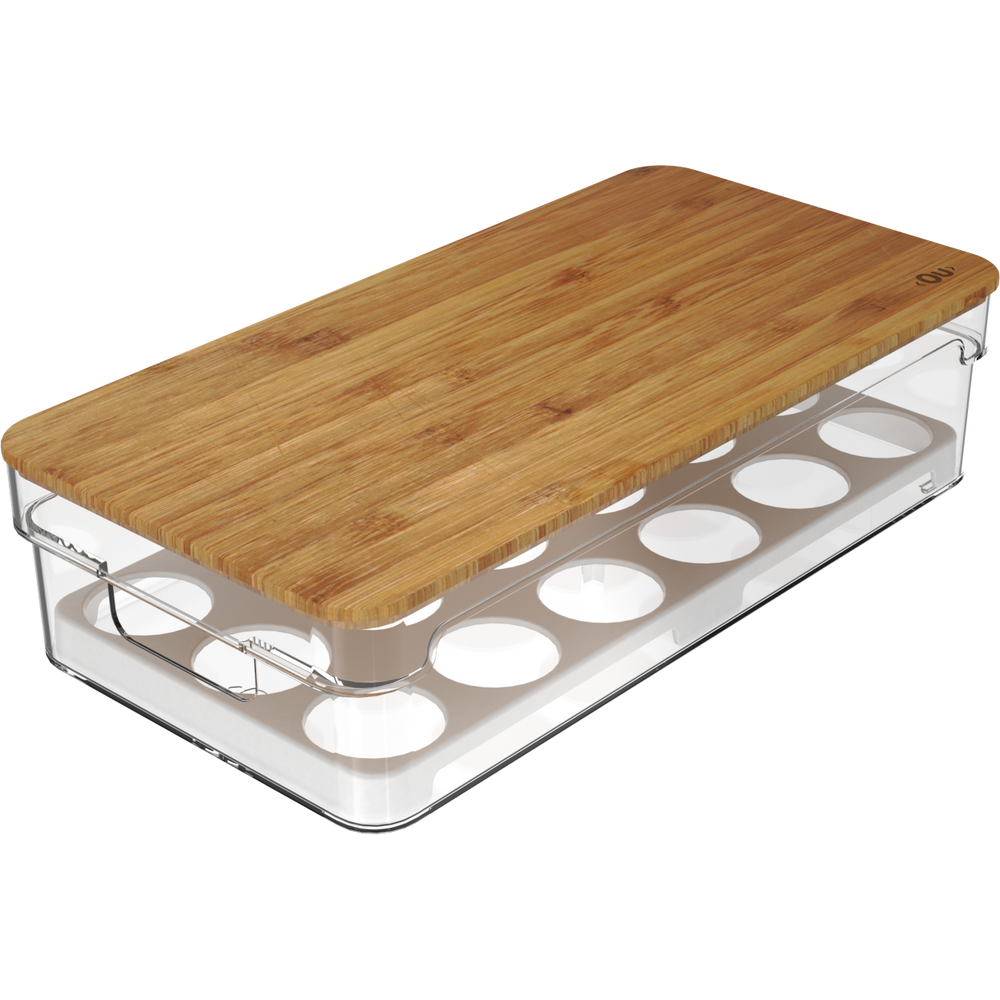 Organizador huevos c/ tapa bambu