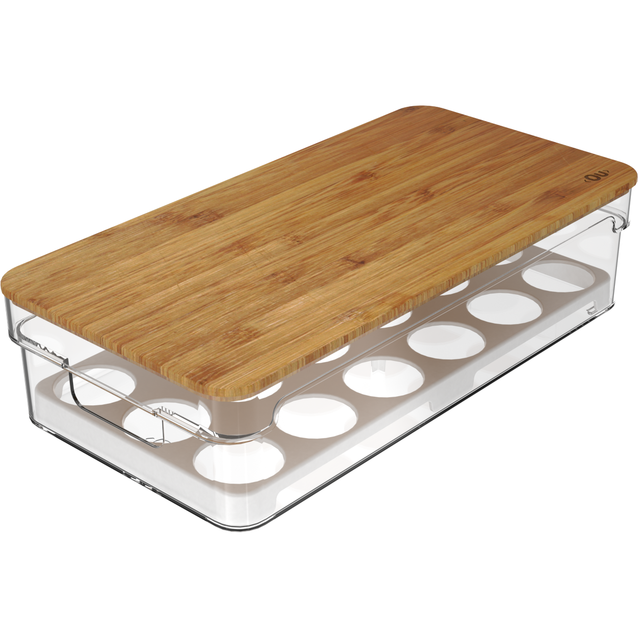 Organizador huevos c/ tapa bambu