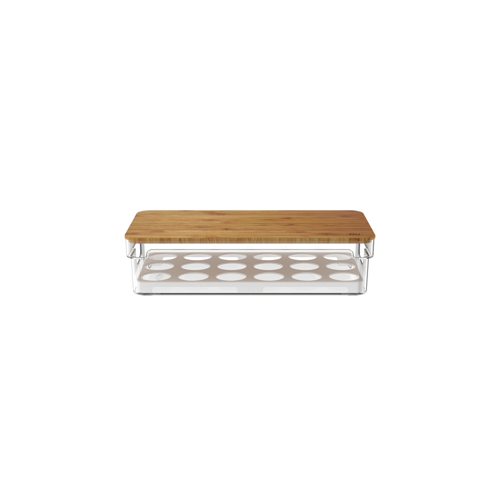 Organizador huevos c/ tapa bambu