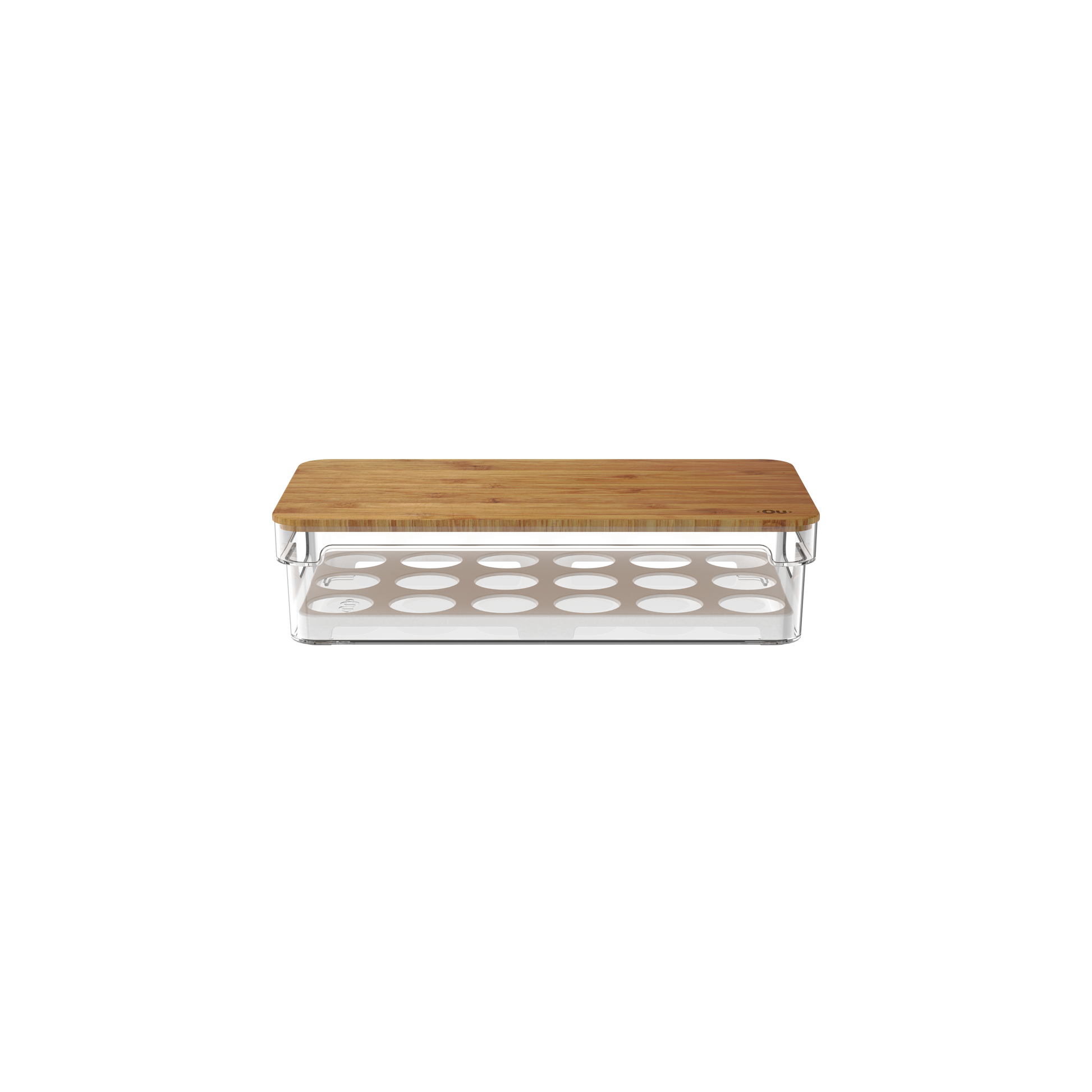 Organizador huevos c/ tapa bambu