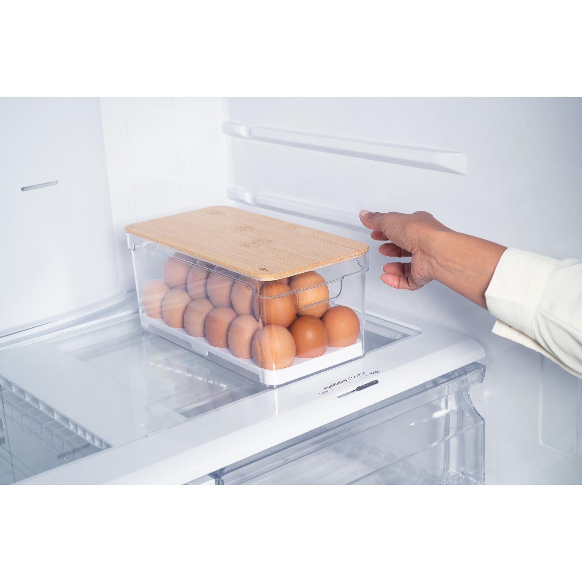 Organizador huevos c/ tapa bambu