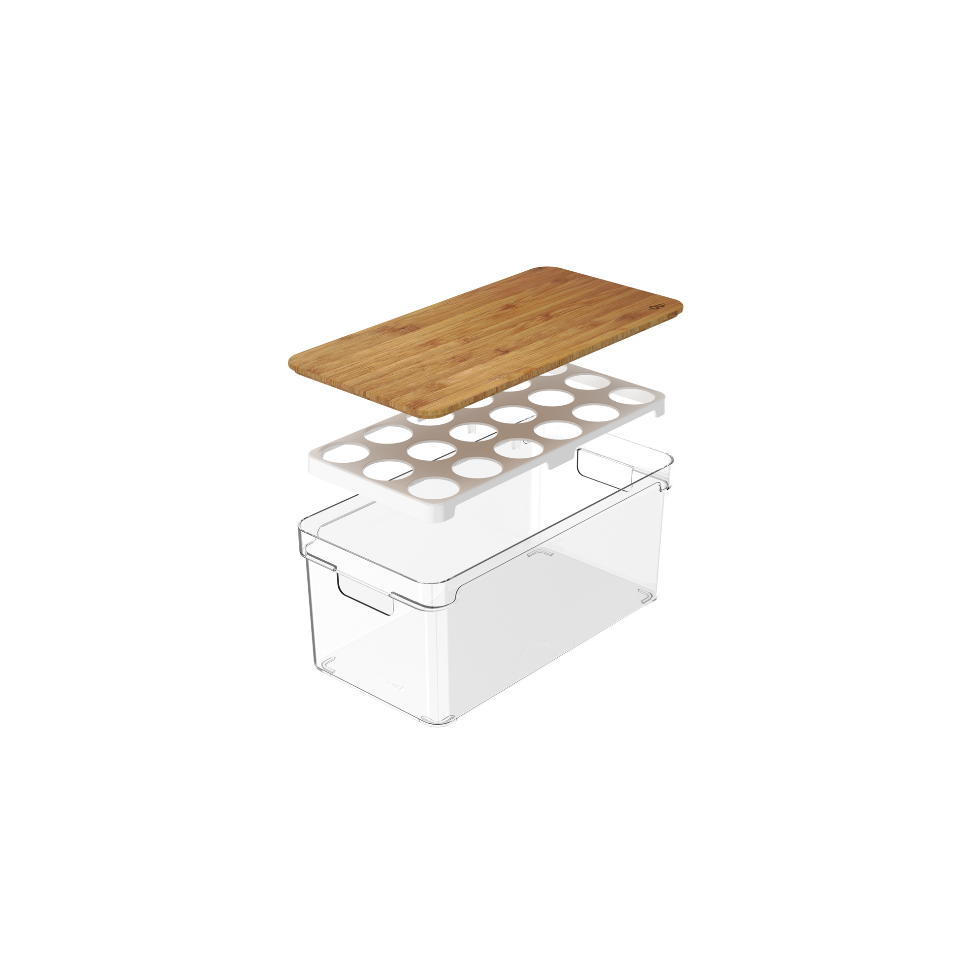 Organizador huevos c/ tapa bambu
