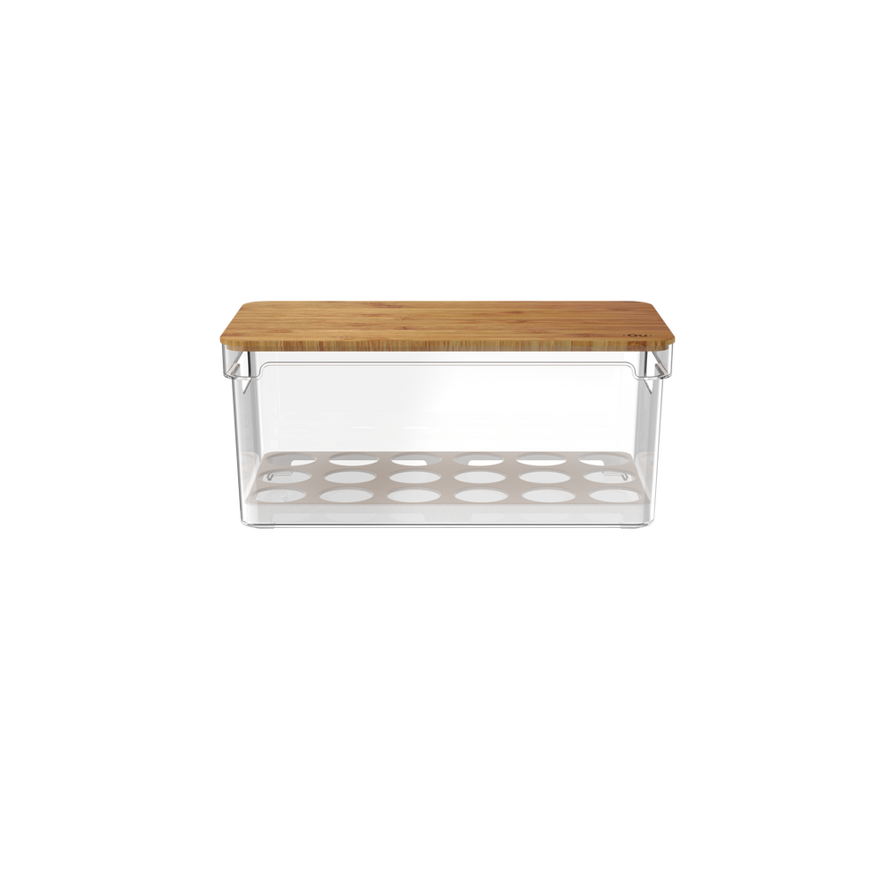 Organizador huevos c/ tapa bambu