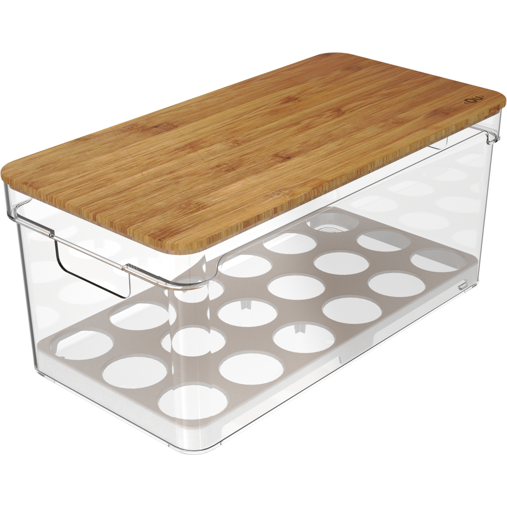 Organizador huevos c/ tapa bambu