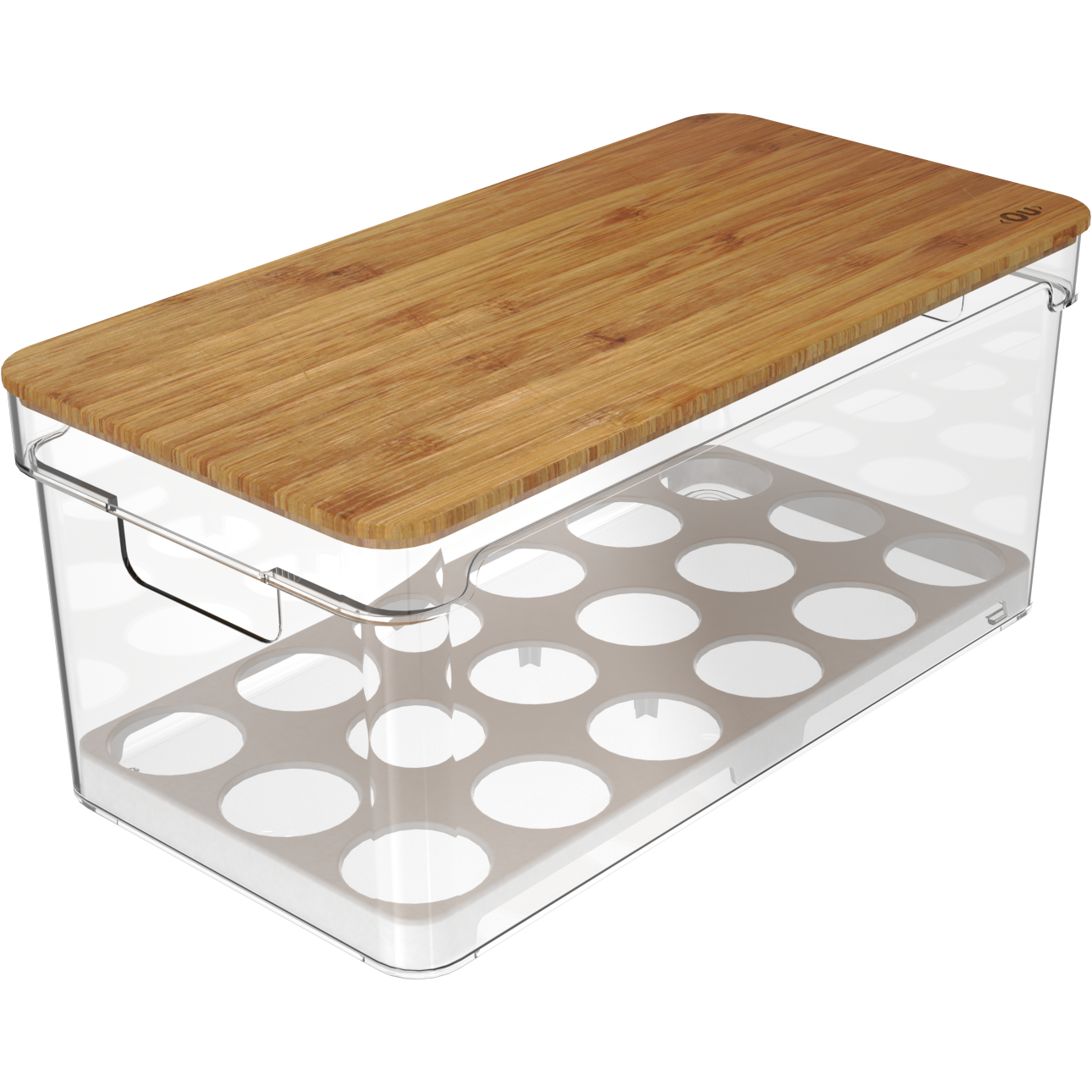 Organizador huevos c/ tapa bambu