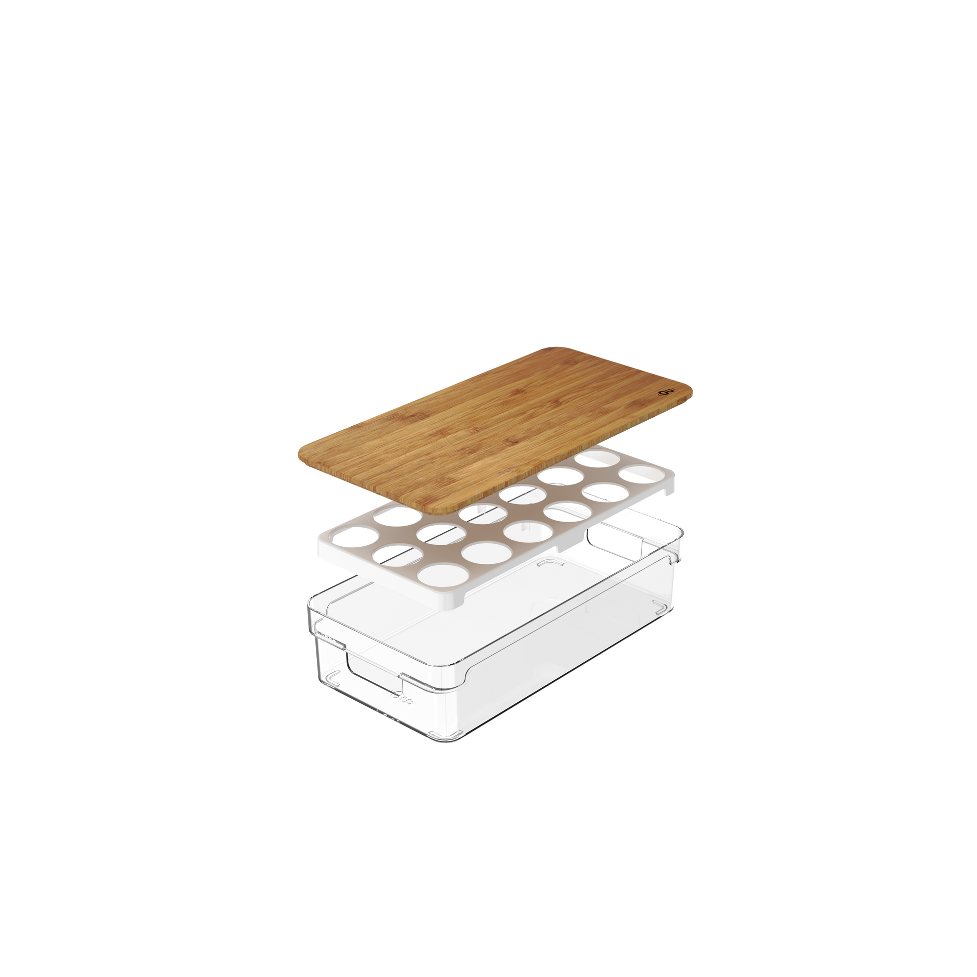 Organizador huevos c/ tapa bambu