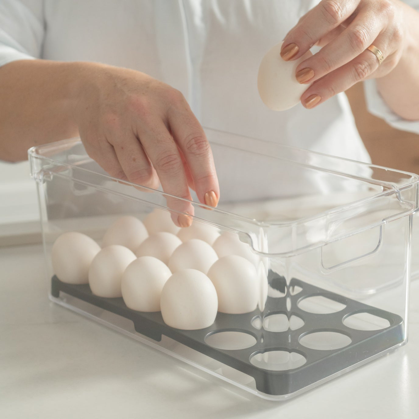 Organizador huevos c/tapa 36un Clear Fresh negro