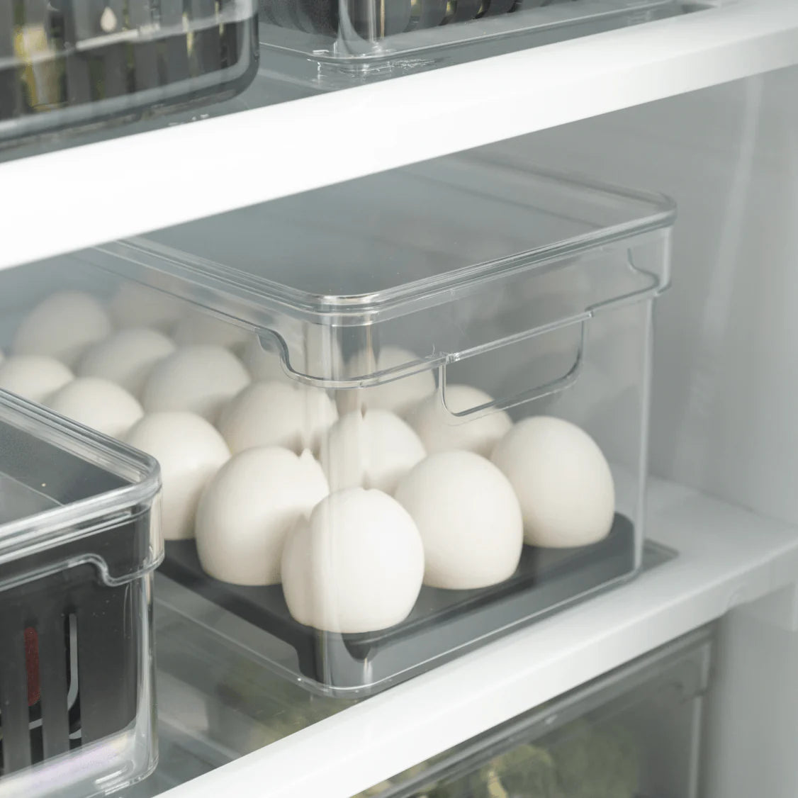 Organizador huevos c/tapa 36un Clear Fresh negro