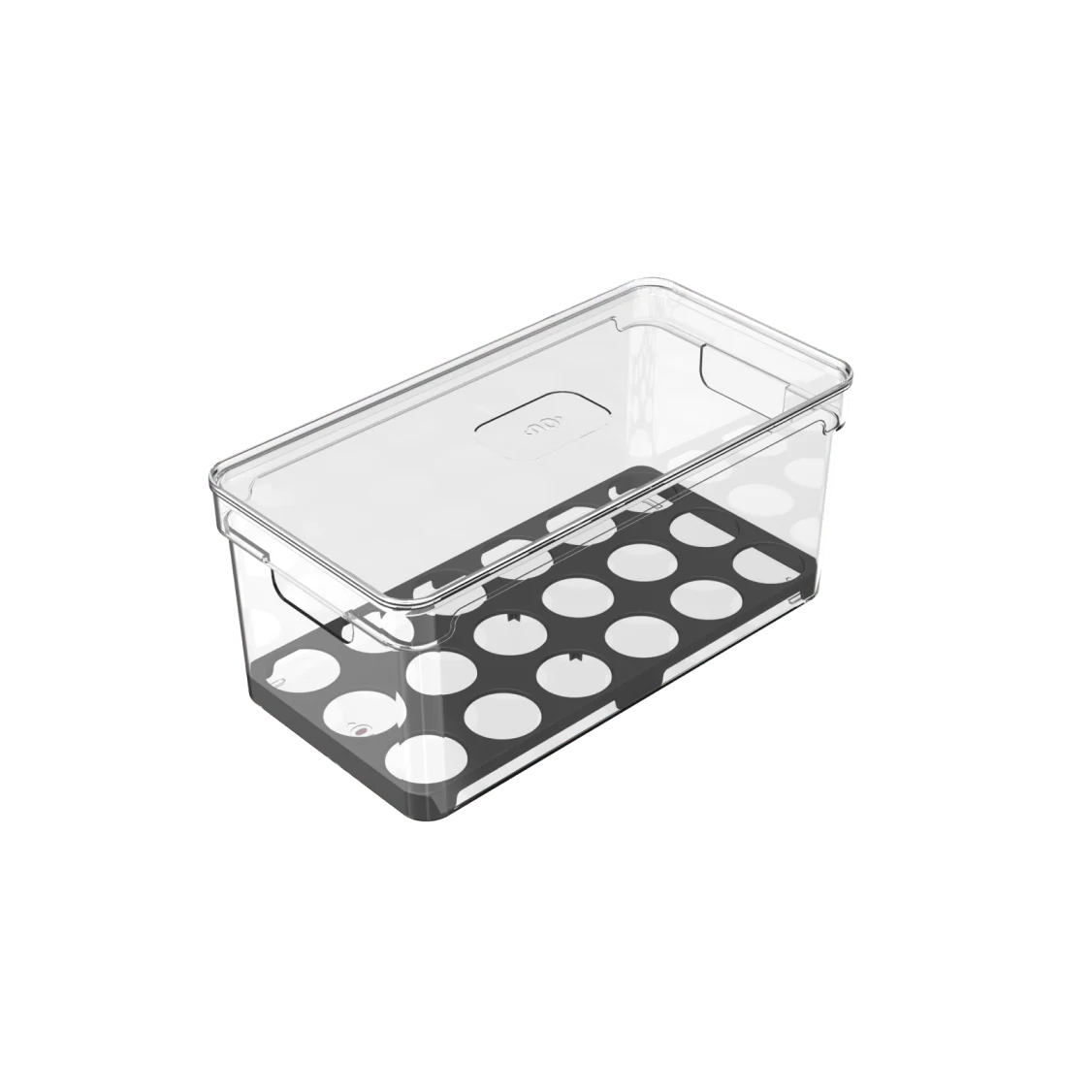 Organizador huevos c/tapa 36un Clear Fresh negro