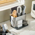 Organizador lavadero acero inoxidable Kala - 3 Compartimentos, Drenaje Rápido, Multiuso