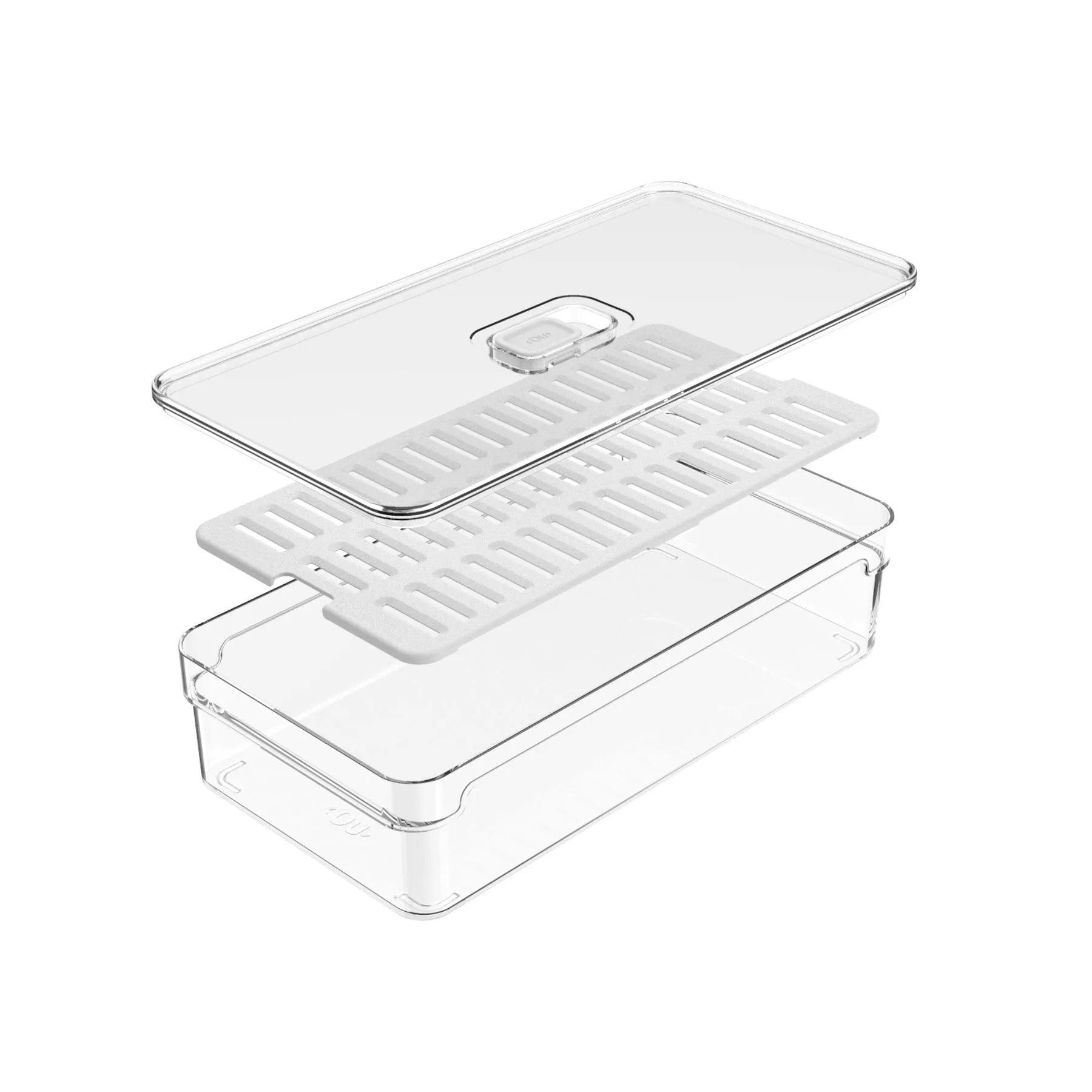 Organizador para refrigeradora Clear Fresh con tapa