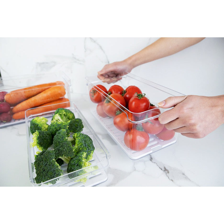 Organizador para refrigeradora Clear Fresh con tapa